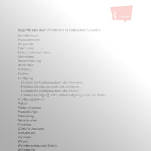 Begriffe aus dem Mietrecht in Einfacher Sprache