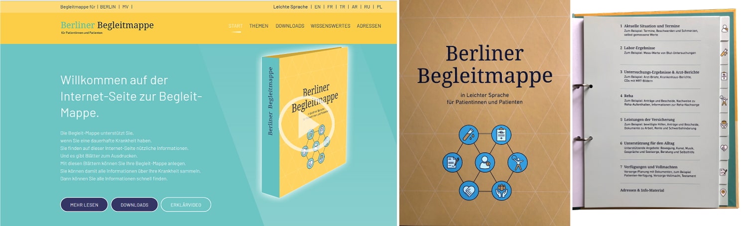 Berliner Begleitmappe in Leichter Sprache für Patientinnen und Patienten